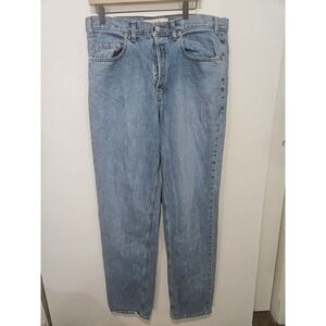 Vintage Gap Blue Jeans Easy Fit Medium Wash Straight Leg Denim Made in USA 35x33